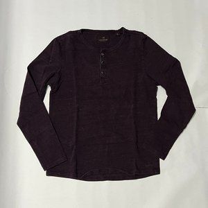 Scotch & Soda Maroon Henley Long Sleeve